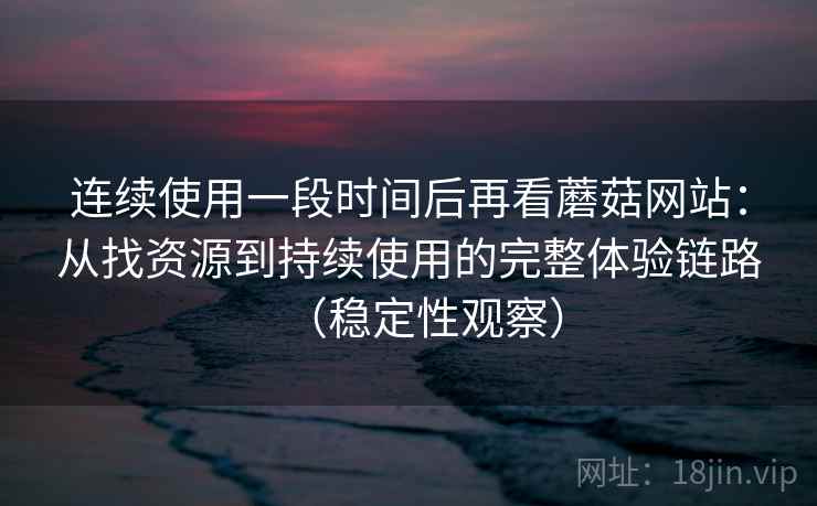 连续使用一段时间后再看蘑菇网站：从找资源到持续使用的完整体验链路（稳定性观察）