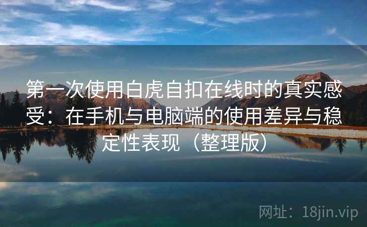 第一次使用白虎自扣在线时的真实感受：在手机与电脑端的使用差异与稳定性表现（整理版）